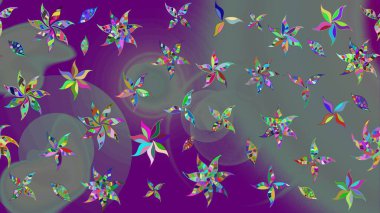 Şirin karalamalı çiçek desenli çizim. Eskiz tarzı mor renkler. Raster illüstrasyonu. El yapımı çiçek ve bitki koleksiyonu. Raster illüstrasyonu.