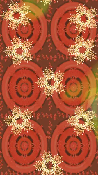 Kahverengi ve turuncu kar taneleri. Raster illüstrasyonu. Kar tanelerinin soyut arkaplanı olan şirin bir Noel arkaplanı. Renkler. Noel ve Yeni Yıl moda baskıları için tatil tasarımı.