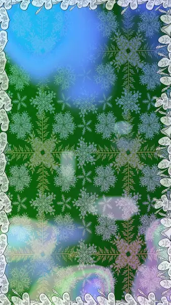 Elle boyanmış suluboya, dikişsiz çiçekler ve bitkiler. Yeşil renkte çiçekler.