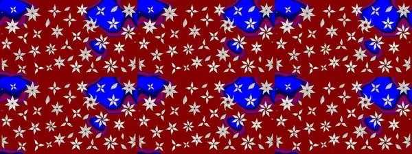 Kırmızı renklerde. Raster illüstrasyonu. Kırmızı renkte kırmızı papatya deseni.