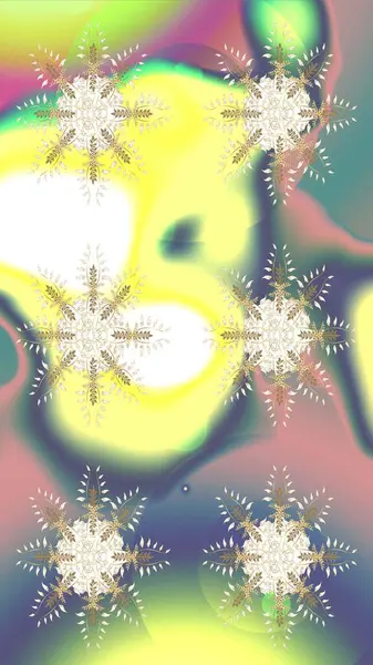 Raster illüstrasyonu. Lace Snowflakes 'in etnik kökü. Folk Style. Tekstil için Lacy Fashion Print. Kumaş veya Duvar Kağıdı Tasarımı. Stilize Çiçekler. Mandalas Dekoratif Doku Arkaplanı.