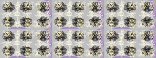 Tarafsız, gri ve bej renklerde bahar çiçekleri. Raster illüstrasyonu. Çiçek ve yapraklı karalama şeklinde Raster çiçek deseni.