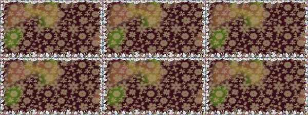 Çiçek süsü ile kusursuz desen. Kahverengi renkli çiçekler. Raster illüstrasyonu.