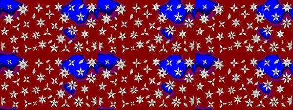 Kırmızı renklerde. Raster illüstrasyonu. Kırmızı renkte kırmızı papatya deseni.