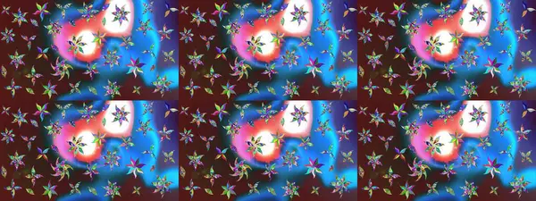 Mavi renkli çiçekler. Doodle tarzı. Renkli mavi çizim kalıbı. Tekstil ve kapak tasarımı için mükemmel. Elle çizilmiş sonbahar çiçeği deseni..