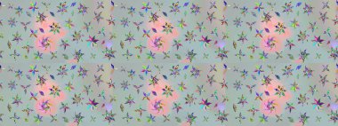 Raster illüstrasyonu. Dekorasyon ve tasarım için güzel bir desen. Çiçeğin suluboya çizimlerinin mükemmel deseni. Suluboya çizim kalıbı. Eski model. Moda yazdırma.