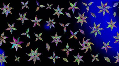 Yumuşak, bahar çiçekli arka plan. Siyah renkli çiçekler. Raster çiçek desenli ve çiçekli..