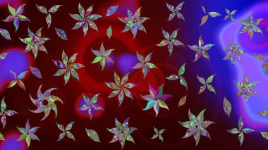 Düz Çiçek Elementleri Tasarımı. Kahverengi renkli çiçekler. Güzel çiçek deseni. Renkli Bahar Teması çizim şablonu.