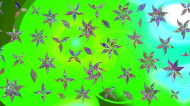 Eskiz arkaplan modeli. Raster illüstrasyonu. Yeşil yapraklı yabani çiçekler. Suluboya, elle çizilmiş.