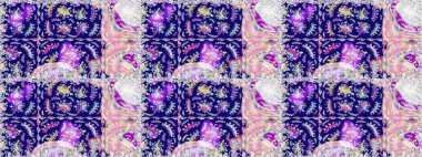 Mavi ve nötr renklerde çiçekler. Çiçeksiz desenli arka plan, darbeler, sıçramalar, yaz çiçekleri. Raster illüstrasyonu.