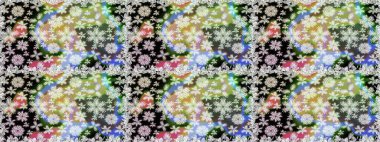 Modern çiçek arkaplanı. Moda baskıları için zarif bir şablon. Rengarenk çiçekleri ve yaprakları tarafsız ve gri renklerde inanılmaz bir çiçek deseni var. Halk stili.