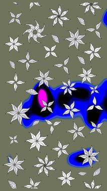 Botanik çizim kalıbı. Organik elementler. Suluboya etkisi. Raster deseni.