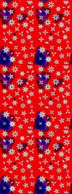 Raster deseni. Bahar çiçekleri dallı desen, kırmızı renkler çiçekli siluet.