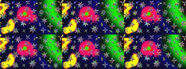 Karalama çiçeği. Raster illüstrasyonu. Güzel kumaş deseni. Renkli Bahar Teması eskiz kalıbı. Zentangle soyut çiçekleri. Düz Çiçek Elementleri Tasarımı.