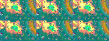 Robot resim. Küçük çiçekte güzel bir desen. Çiçekli yaz çiçekleri. Motley illüstrasyonu. Küçük renkli çiçekler. Moda baskıları için zarif bir şablon.