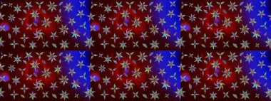 Robot resim. Raster illüstrasyonu. Küçük çiçekte sevimli çiçek deseni var..