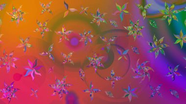 Modaya uygun kumaş deseni. Renkli Yaz Temalı eskiz kalıbı. Düz Çiçek Elementleri Tasarımı. Sevimli çiçek raster deseni.