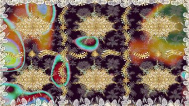 Kusursuz klasik raster kahverengi ve altın desenli. Geleneksel oryantasyon süsü. Klasik vintage arkaplan.