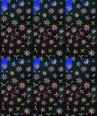 Miles Fleur, süslü püslü bir süs. Tomurcukları papatya çiçekleri olan sevimli bir çiçek deseni. Raster illüstrasyonu. Eski usul. Eskiz geçmişi. Kumaş, tekstil ve duvar kağıdı baskısı için..