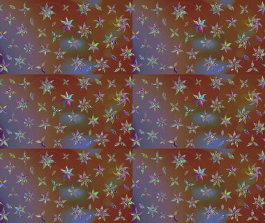 Kahverengi renkte manzaralı çiçek deseni. Üst manzara, yumuşak stil. Sevgililer günü ve tebrik kartı konsepti için şık bir davetiye. Çiçek kompozisyonu, el boyası, hassas şablon..