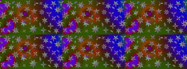 Yeşil renkli çiçekler. Düz Çiçek Elementleri Tasarımı. Renkli Bahar Teması eskiz kalıbı. Çiçekli çiçek deseni, suluboya. Raster illüstrasyonu.