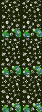 Düz Çiçek Elementleri Tasarımı. Raster güzel kumaş deseni çiziyor. Çiçek deseni. Renkli Bahar Teması çizim şablonu.