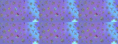 Raster illüstrasyonu. Klasik çiçek tasarımı elementleri. Menekşe renginde mor kıvırcık çiçekler.