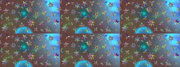 Kahverengi renklerde bahar çiçekleri. Çiçekli karalama şeklinde Raster çiçek deseni. Raster illüstrasyonu.