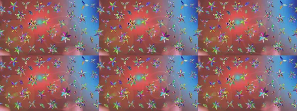 Şirin çiçekli eskiz deseni ve kahverengi renkli yapraklar, suluboya çiçek deseni, duvar kağıdı, kart veya kumaş için fayanslı. Raster illüstrasyonu.