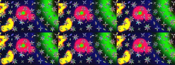 Karalama çiçeği. Raster illüstrasyonu. Güzel kumaş deseni. Renkli Bahar Teması eskiz kalıbı. Zentangle soyut çiçekleri. Düz Çiçek Elementleri Tasarımı.