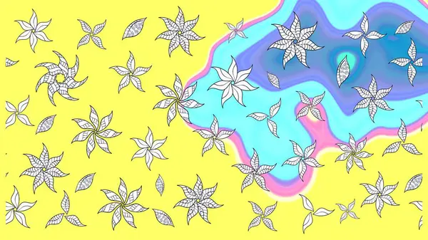 Yatak çarşafları, ceket, paket tasarımı, kumaş ve moda kavramları için tekstil baskısı. Eskiz modeli etnik tasarım. Çiçekleri, deniz kabukları, mandalaları ve suluboya efektleri olan deniz altyapısı.