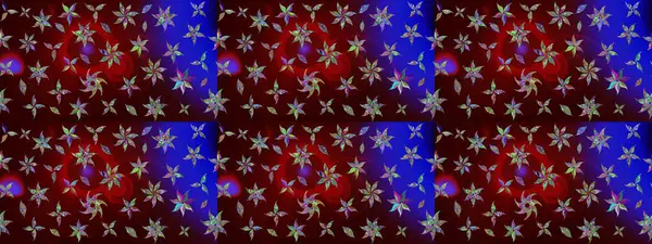 Robot resim. Raster illüstrasyonu. Küçük çiçekte sevimli çiçek deseni var..