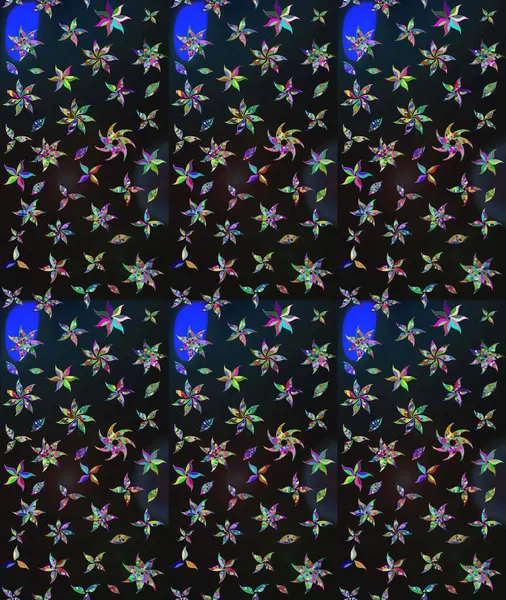 Miles Fleur, süslü püslü bir süs. Tomurcukları papatya çiçekleri olan sevimli bir çiçek deseni. Raster illüstrasyonu. Eski usul. Eskiz geçmişi. Kumaş, tekstil ve duvar kağıdı baskısı için..