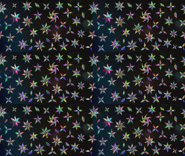 Moda arka planında parlak buketler. Kumaş, duvar kağıdı ve kağıt üzerine baskı yapmak için gelişen arka plan. Raster illüstrasyonu. Eski usul küçük çiçekli şirin bir eskiz deseni..