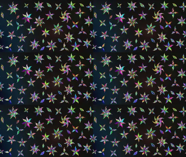 Robot resim. Küçük çiçekteki sevimli çiçek deseni. Raster illüstrasyonu.