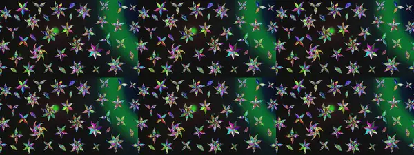 Raster illüstrasyonu. Robot resim. Şirin çiçek elementleri. Gri renkli çiçekler.