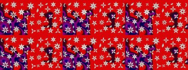 Çiçekli eskiz çizimi. Kırmızı renkte çiçekler. Renkli Yaz Temalı eskiz kalıbı. Düz Çiçek Elementleri Tasarımı.