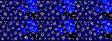 Üst manzara, yumuşak mavi renk tarzı. Çiçek kompozisyonu, el boyası, hassas şablon. Manzaralı çiçek deseni. Sevgililer günü ve tebrik kartı konsepti için şık bir davet.