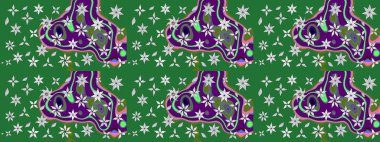 Raster illüstrasyonundaki çiçek desenli çizim. Güzel kumaş deseni. Renkli Bahar Teması eskiz kalıbı. Düz Çiçek Elementleri Tasarımı.