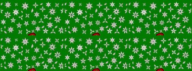 Raster illüstrasyonundaki çiçek desenli çizim. Suluboya tarzında yeşil renkte çiçekler.