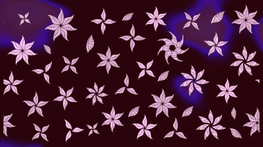 1950-1960 motifleri. Kahverengi üzerine kahverengi. Çiçekli ipek eşarp. Retro tekstil tasarım koleksiyonu. El çizimi çiçek elementleri ile soyut çizim raster deseni.