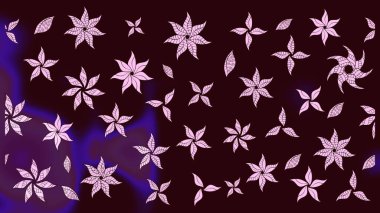 Taslak desenli, modaya uygun kumaş deseni. Şirin çiçek elementleri. Düz Çiçek Elementleri Tasarımı. Raster illüstrasyonu. Renkli Bahar Teması çizim şablonu.