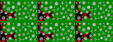 Yeşil çiçekli eskiz deseni, suluboya çiçek deseni, sevimli çiçek, duvar kağıdı, kart veya kumaş için fayanslı. Raster - stok.