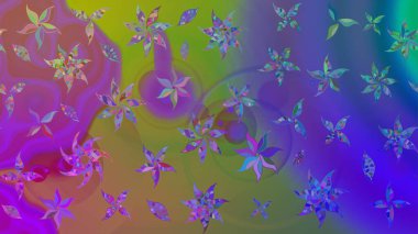 Mor renkli çiçekler suluboya tarzında. Raster illüstrasyonunda çiçek deseni çizimi.