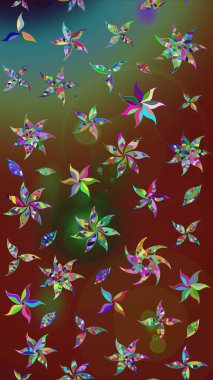 Şatafatlı bahar bahçesi dokusu. Çiçek deseni. Raster illüstrasyonu. Kahverengi renkte çiçek eskizi. Kahverengi renkte çiçekler.