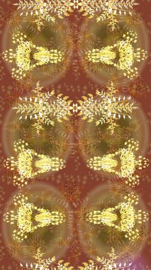 Raster illüstrasyonu. Kar Tanesi Simgesi. Kar taneleri altın renklerde izole edilmiş. Raster illüstrasyonu.