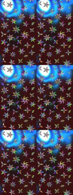 Modern çiçek arkaplanı. Halk tarzı. Parlak renkli çiçekleri ve kahverengi renkli yaprakları olan harika bir çiçek deseni. Moda baskıları için zarif bir şablon.