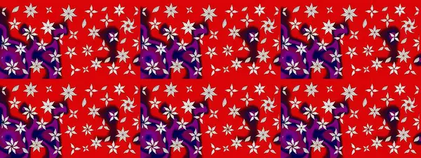 Çiçekli eskiz çizimi. Kırmızı renkte çiçekler. Renkli Yaz Temalı eskiz kalıbı. Düz Çiçek Elementleri Tasarımı.