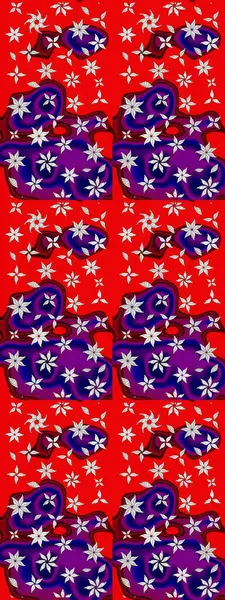 Çiçek deseni. Renkli Bahar Teması eskiz kalıbı. Chichi 'nin kumaş kalıbını çiz. Düz Çiçek Elementleri Tasarımı. Raster illüstrasyonu.