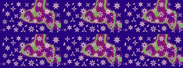 Mavi renkli şirin tekstil tarzında. Renkli çizim kalıbı. Çiçek duvar kâğıdı. Raster illüstrasyonu. Çiçek arka planı.